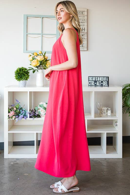 HEIMISH - Vendita all'ingrosso Vestito - Donna - MAXI ABITO IN TESSUTO MASSICCIO ED6771-107