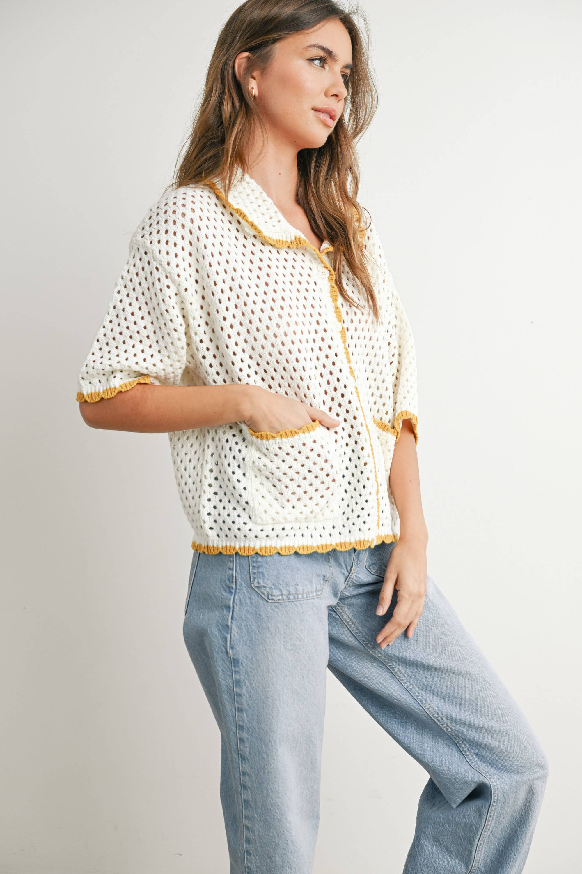 BUTTERMELON - Vendita all'ingrosso Maglione tricot - Donna - Maglione all'uncinetto Urban Vibe - BMW765415