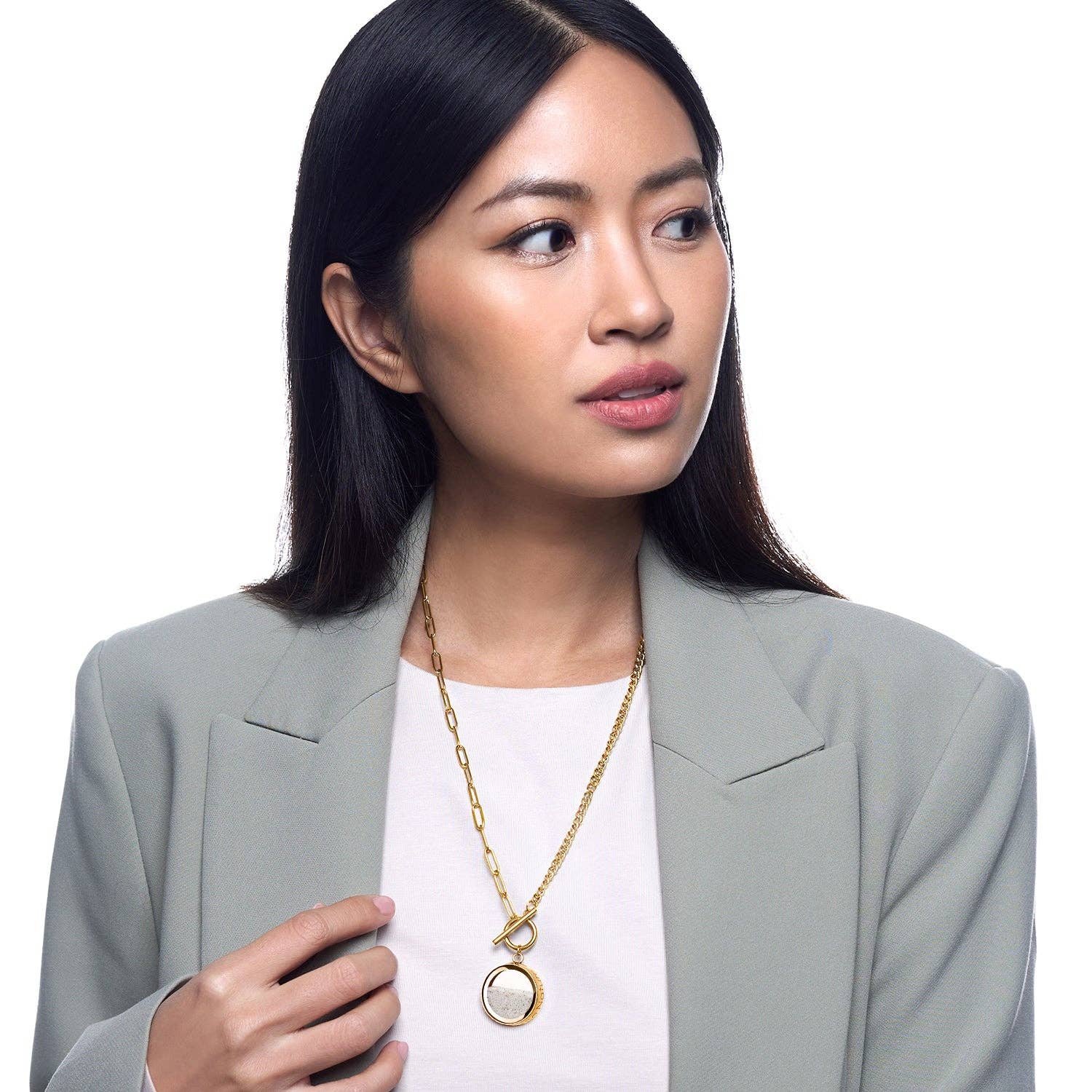 My Little Nature – Colar pingente/pendente por atacado – Colar artesanal folheado a ouro com areia natural da praia e fecho toggle1