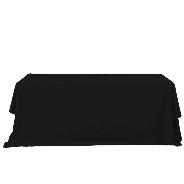 Rectangle Polyester Table Cover - 132 Inches - Black for wholesale by Portofino International Trading, USA