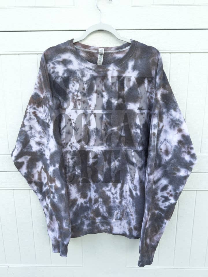 Smokey Tie Dye Crewneck Sweatshirt for wholesale by Salty Ocean Crew
