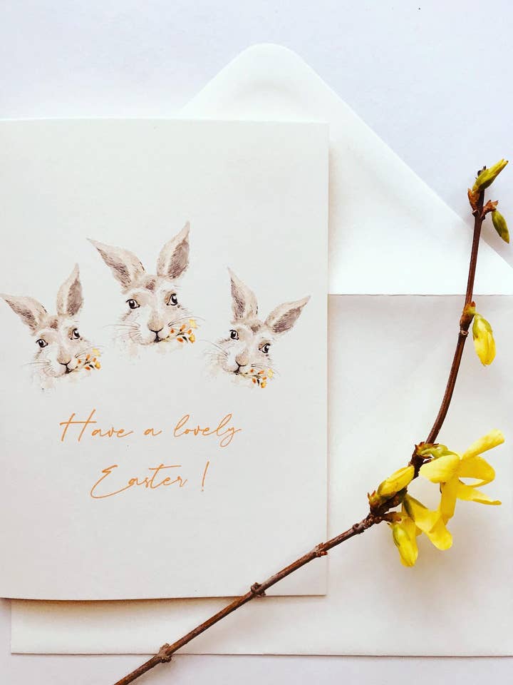 Påskharen hälsningskort för wholesale av Maria Zvaric Illustration