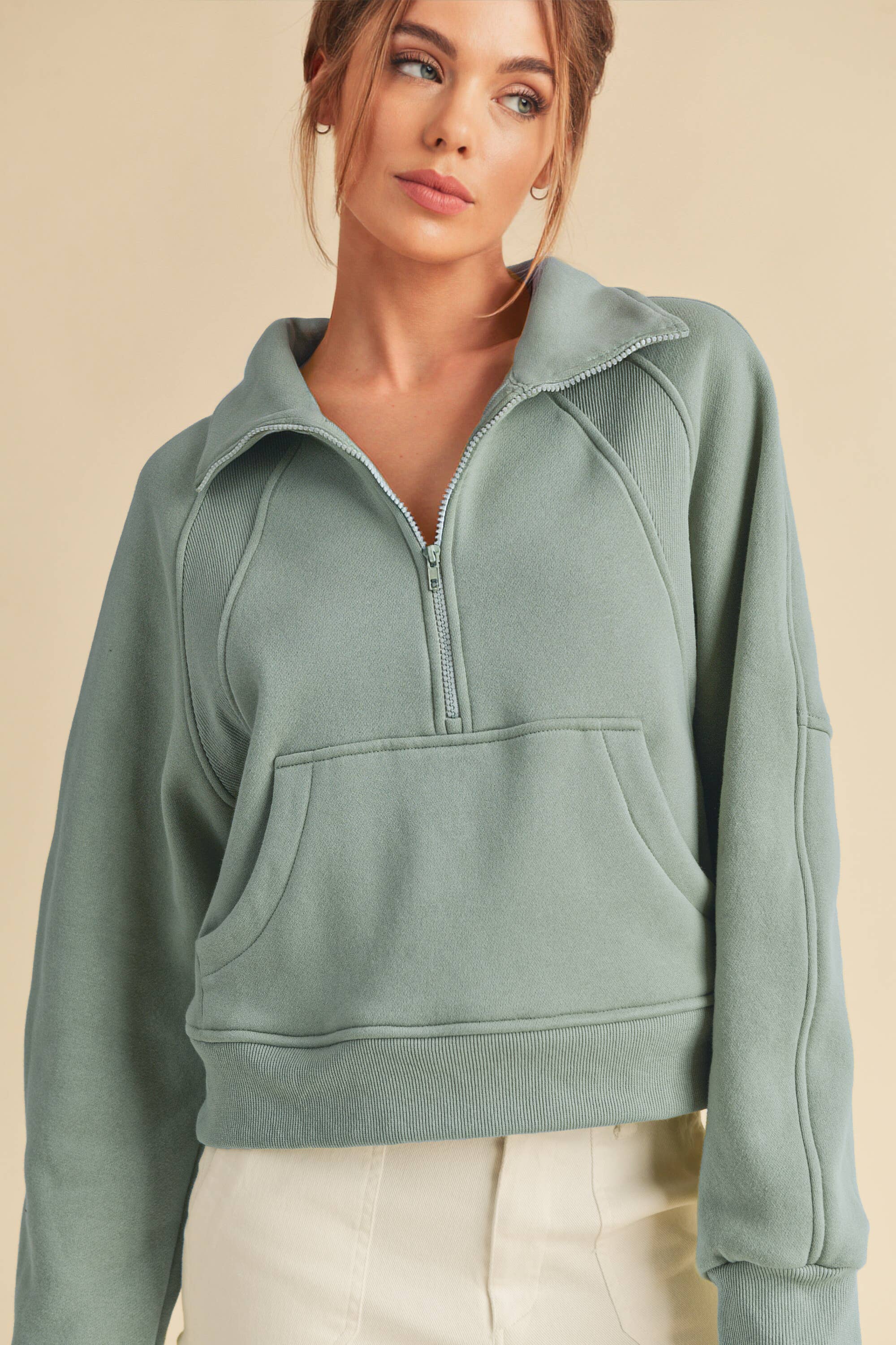 AEMI + CO - Vente Sweat à capuche – femme - Sweat à capuche demi-zippé Drea 946CK 628