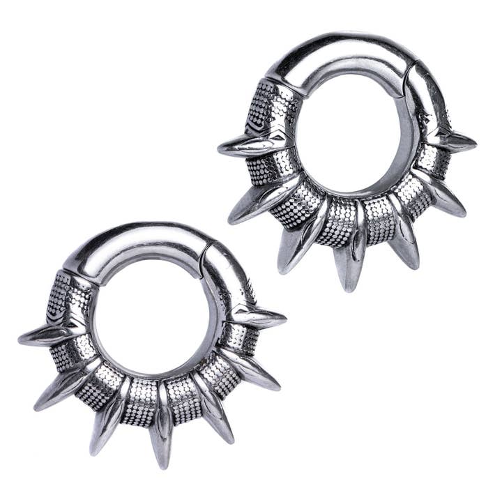 Pesas plateadas con púas para orejas (par) para venta al por mayor de Custom Plugs