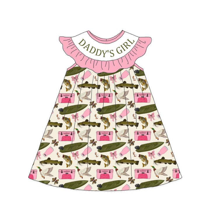 Daddy's girl Pink embroidery sibling outfits for Father's Day for wholesale by Little Trendy