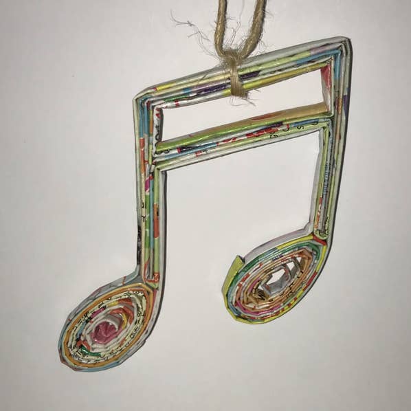 Muzieknoot Quillin Ornament voor wholesale door Poppin Cards and Gifts