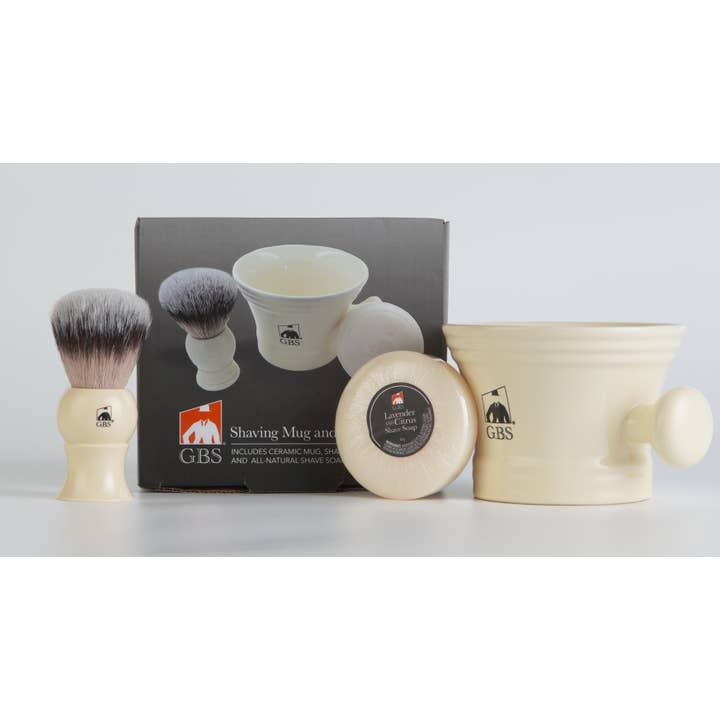GENTS FINE GROOMING PRODUCTS - Wholesale Shaving Set/Kit - Men's - GBS 3 Piece Mug, brush and Shaving soap Set1