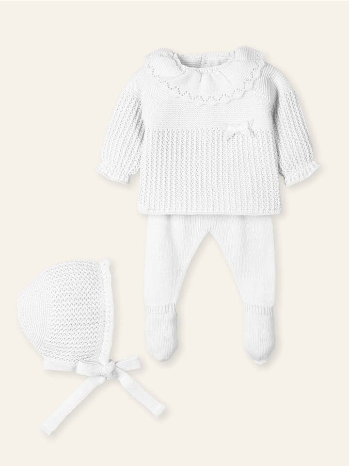 Mac Ilusión - Wholesale Clothing Set - Baby - 3P Suit Yoke With Hood "Powdered Dream"