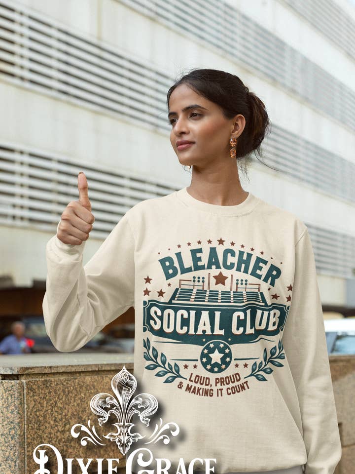 Bleacher Social Club - Natural - Youth, Long Sleeve, Sweatshirt, Hoodie Option - Graphic Tee for wholesale by Dixie Grace