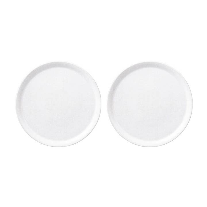 Assiette ronde en porcelaine blanche Delta dia.11,75" (lot de 2) pour la vente par TURGLA HOME