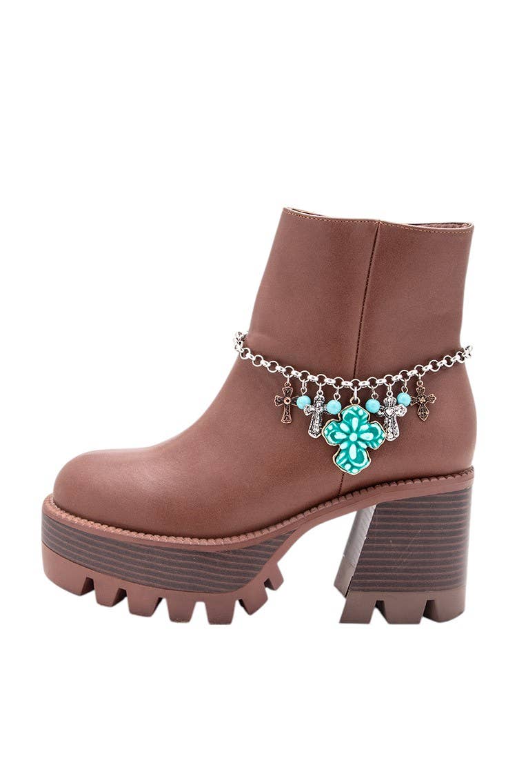 Rope & Spurs - Vendita all'ingrosso Accessorio per scarpe - Unisex - Ciondolo a forma di stivali Western con croce Mi3