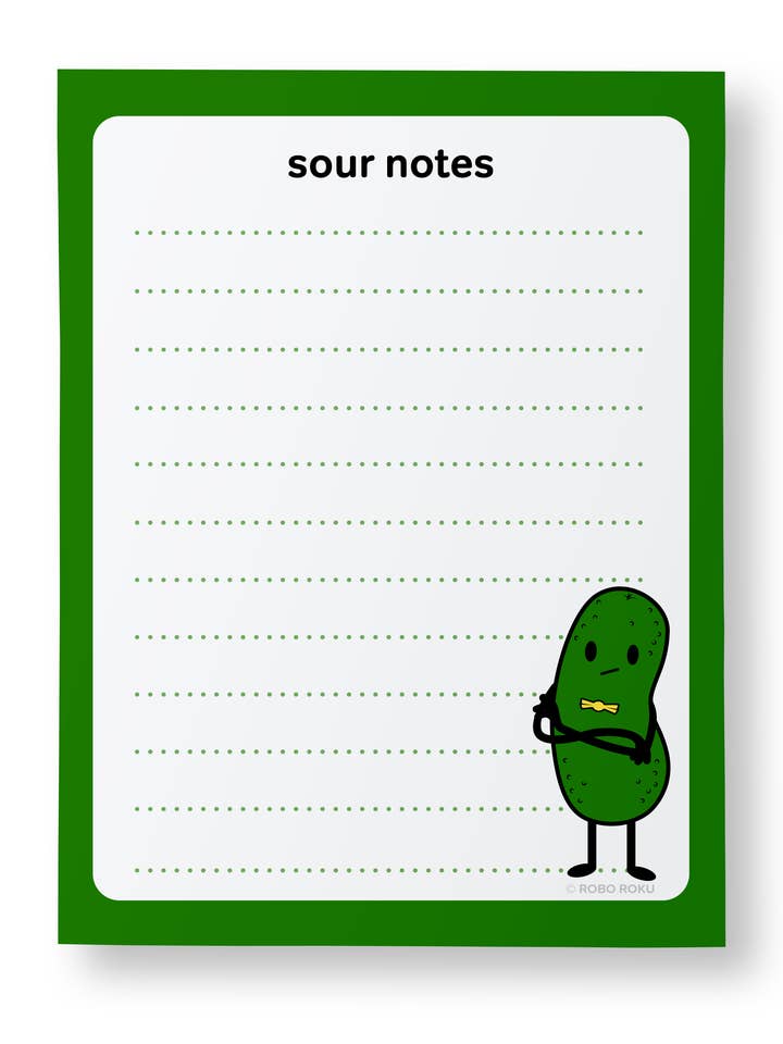 Sour Notes Pickie Pickle Notizblock, A2 für den Großhandel von Robo Roku