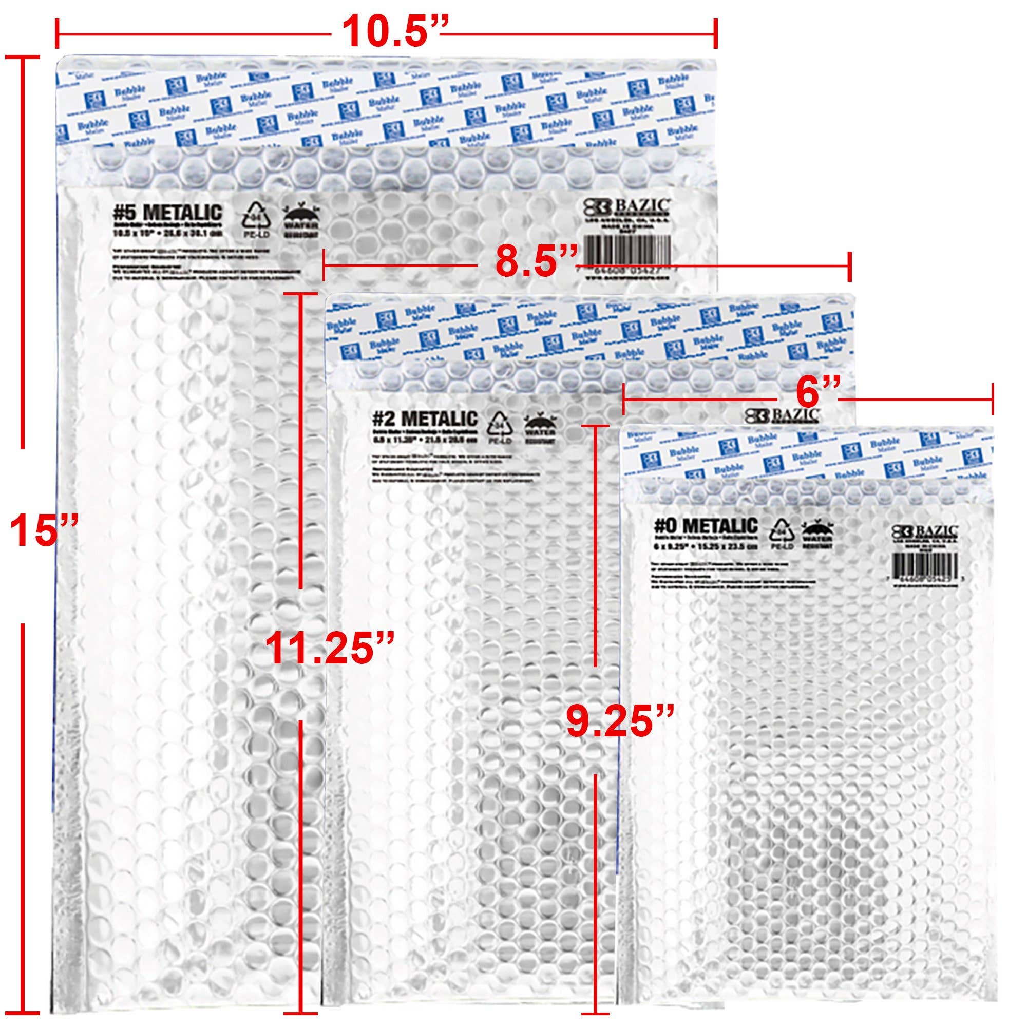 Luna Office Supply -  Everyday Essential - Vendita all'ingrosso Buste - Mailer per bolle metallizzate, 15,2 x 23,6 cm.3
