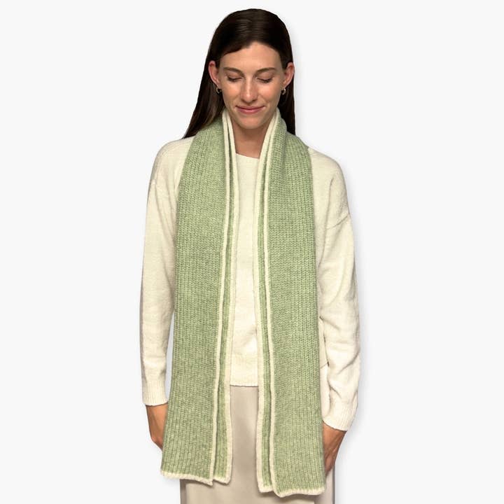 Humble Hilo - Wholesale Scarf - Women's - Humble Hilo Knitted Soft Scarf, Fine Knitted with White Trim18