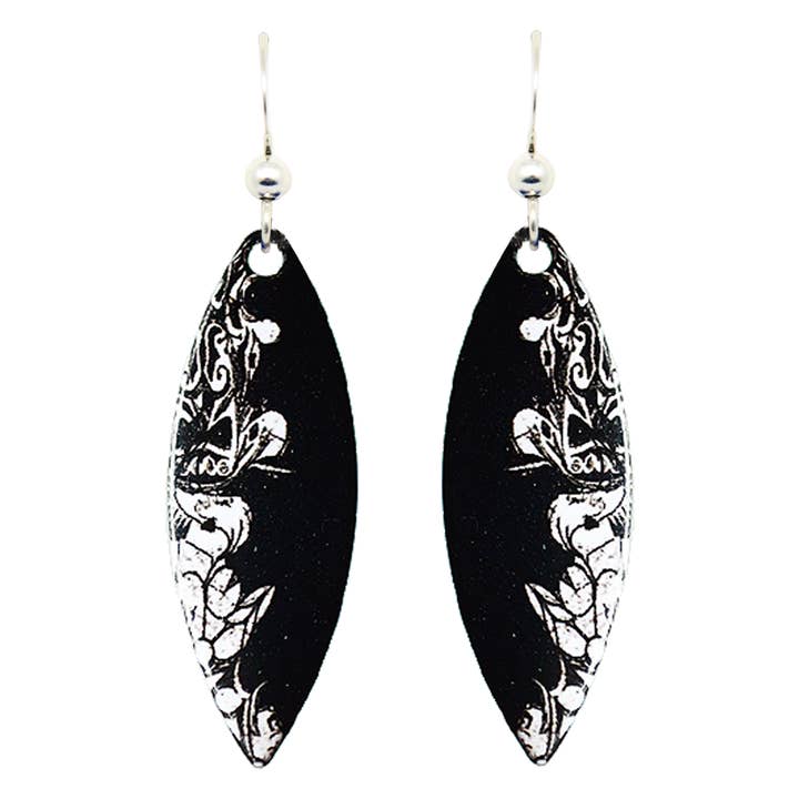 Tribal Stainless Steel Slender Dangle Earrings for wholesale by d'ears inc.