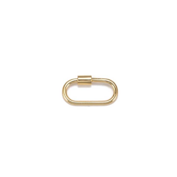 The Charm Bar Company - Wholesale Clasp - * Gold Piper Carabiner | Golden Oval Necklace Carabiner