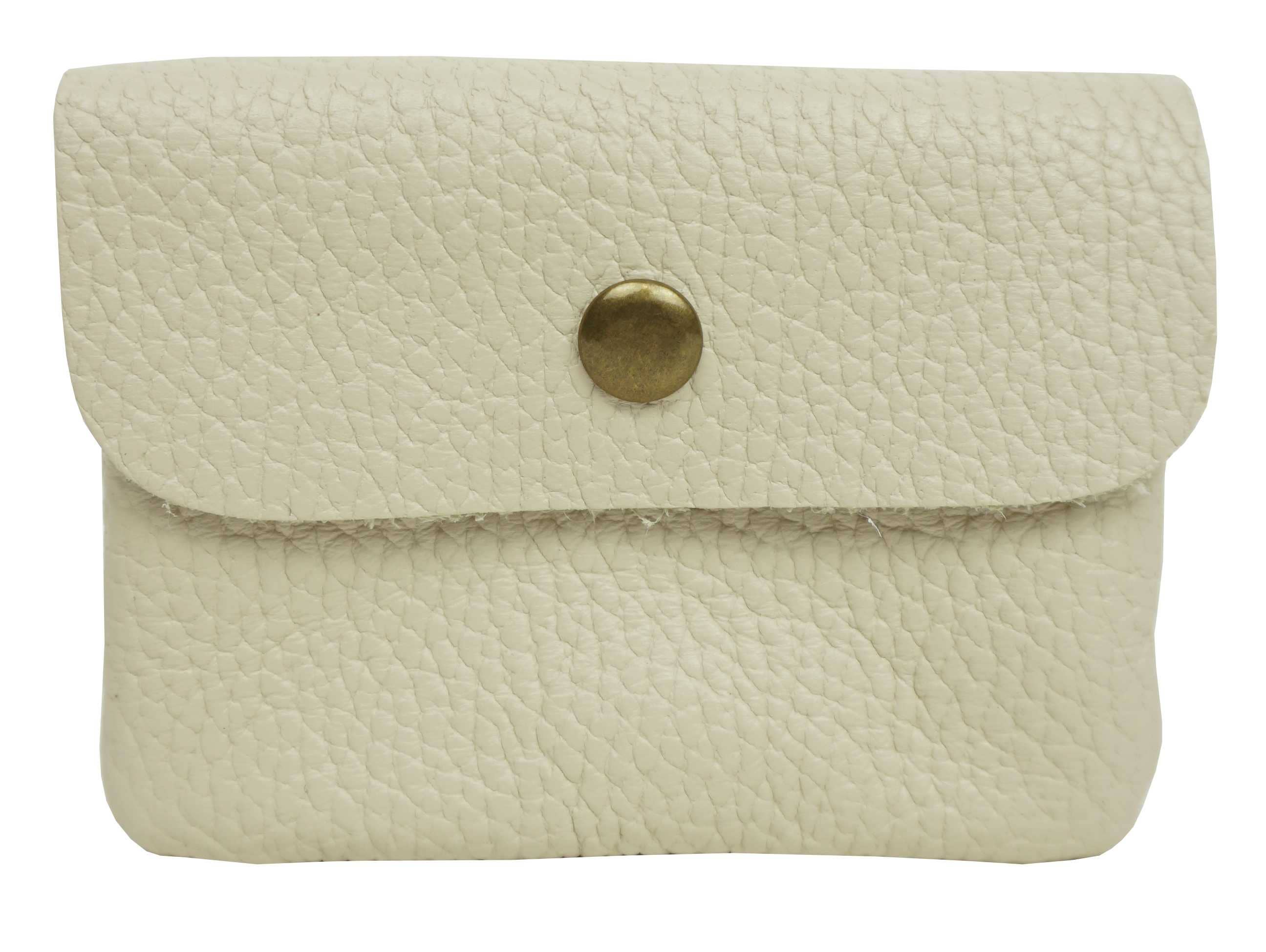 Anais - Wholesale Wallet - Women's - Plain leather wallet with matte gold metal button PMD2700M7