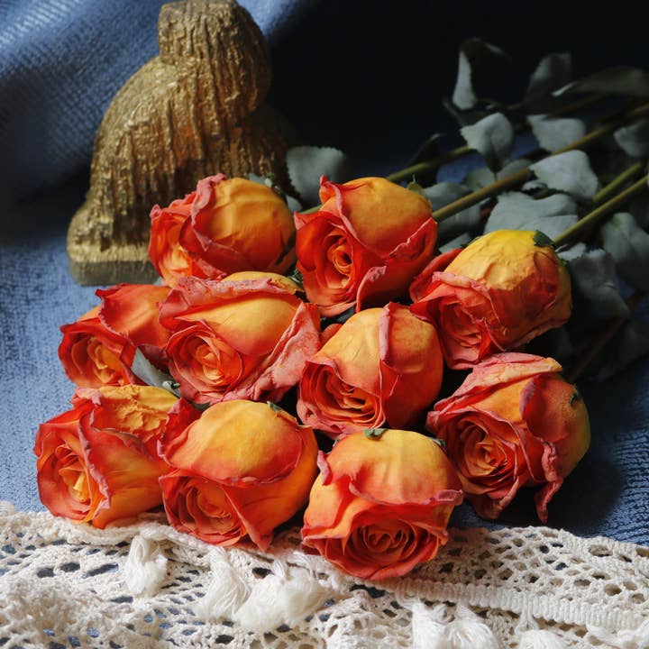 Valentijnsdag Faux Gebrande Rand Roos Zijde Bloem Woondecoratie voor wholesale door Liffy