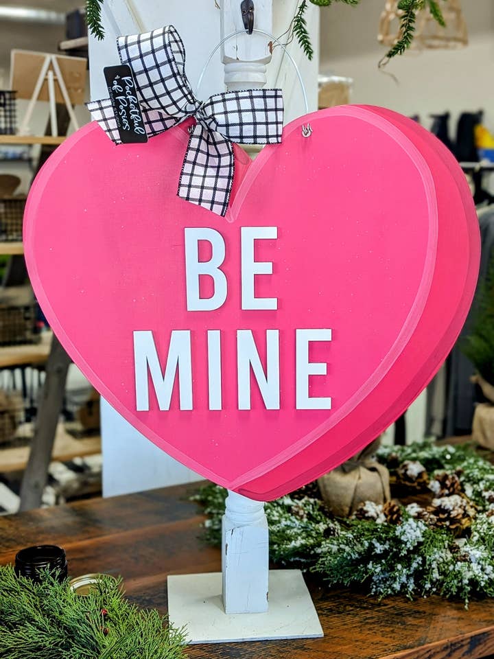 Conversation Heart: Pink Door Hanger for wholesale by Pocketful of Posies