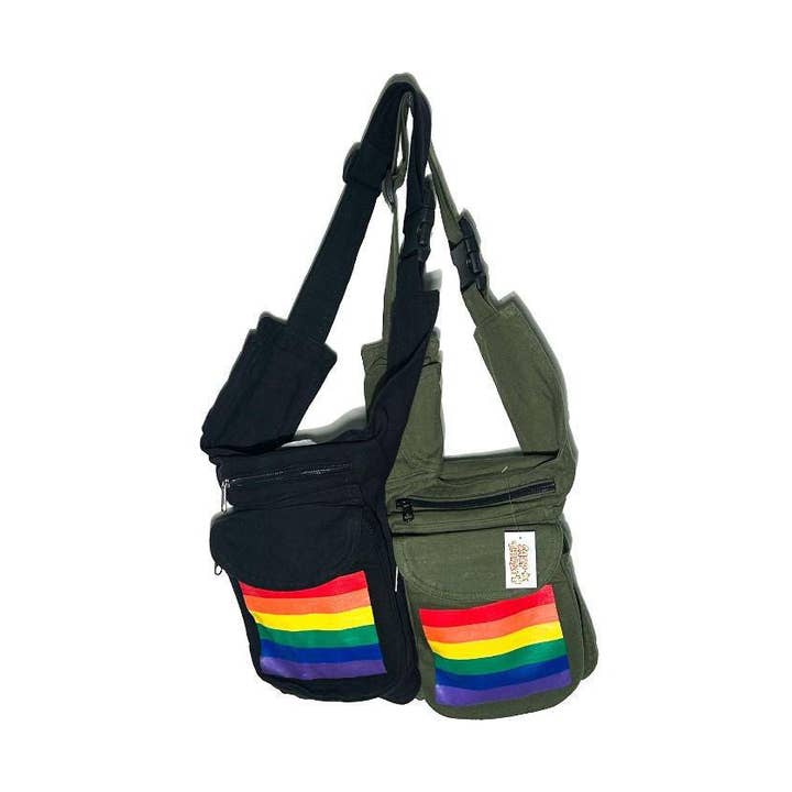 Cotton Solid Color Rainbow Design Fanny Pack for wholesale by Shop Therapy