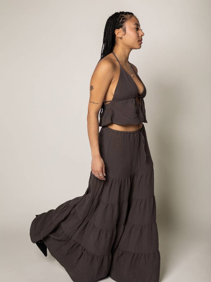 Girl Crush - Wholesale Skirt - Women's - Textured Organic Cotton Maxi Skirt