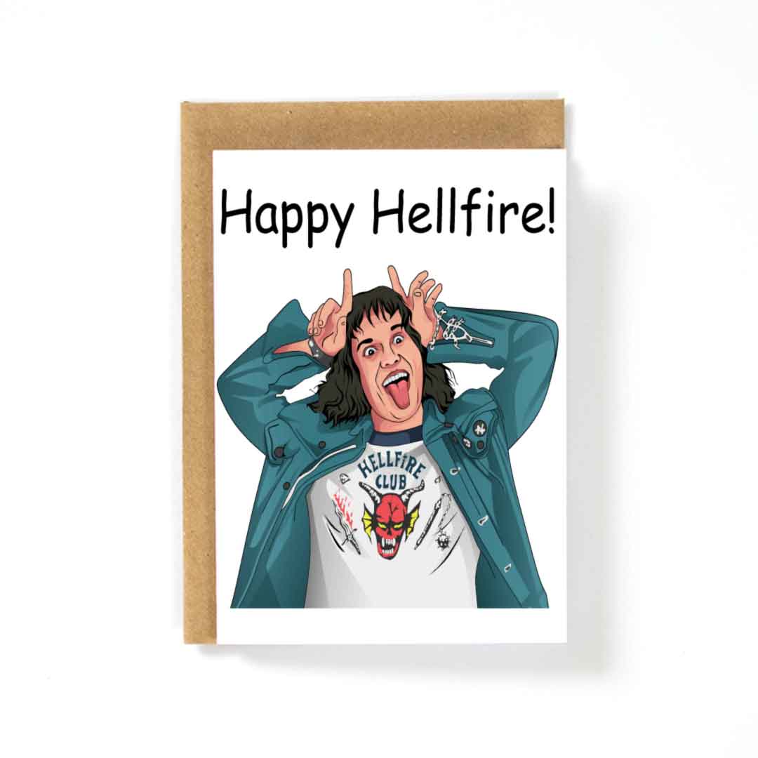 HotAvocado.com - Wholesale Birthday Card - Stranger Things Happy Hellfire Birthday Card0