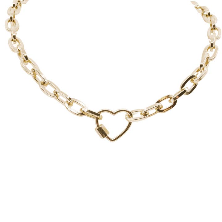 Collana a maglie dorate Take My Heart - Catena a graffetta spessa per la vendita all'ingrosso da parte di Love You More