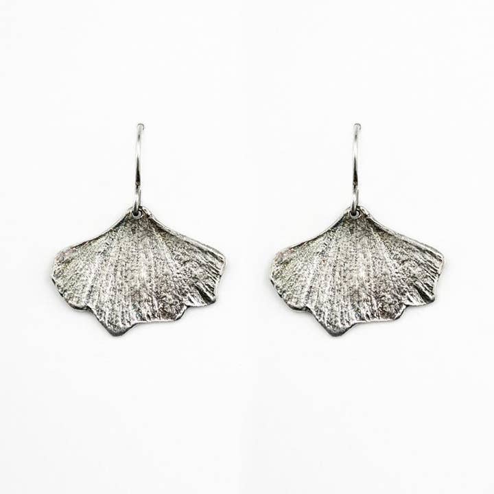 Ginkgo Leaf Earrings (S) - Silver for wholesale by Morning Moon Nature Jewelry