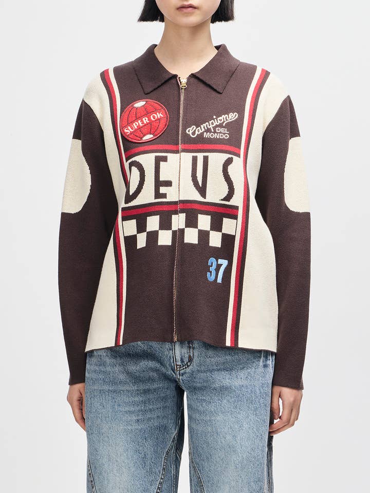 Monte Carlo Knit Cardigan - Java Brown for wholesale by Deus Ex Machina