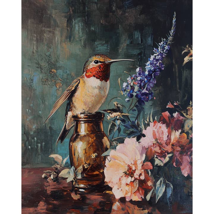 Mowbi - Wholesale Art Print - Vintage Hummingbird - Animal Still Life Wall Art Prints – 8″x10″ Artwork for 11″x14″ Frame