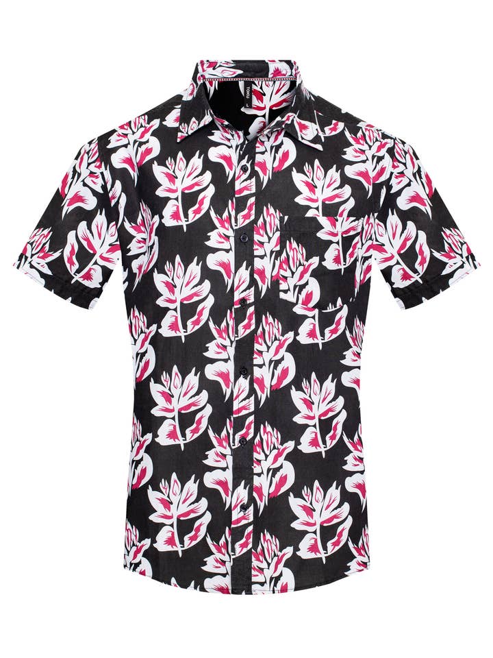 MPS-3066 Abstract Geometric Print Short-Sleeve Shirt for wholesale by Urban Fitz