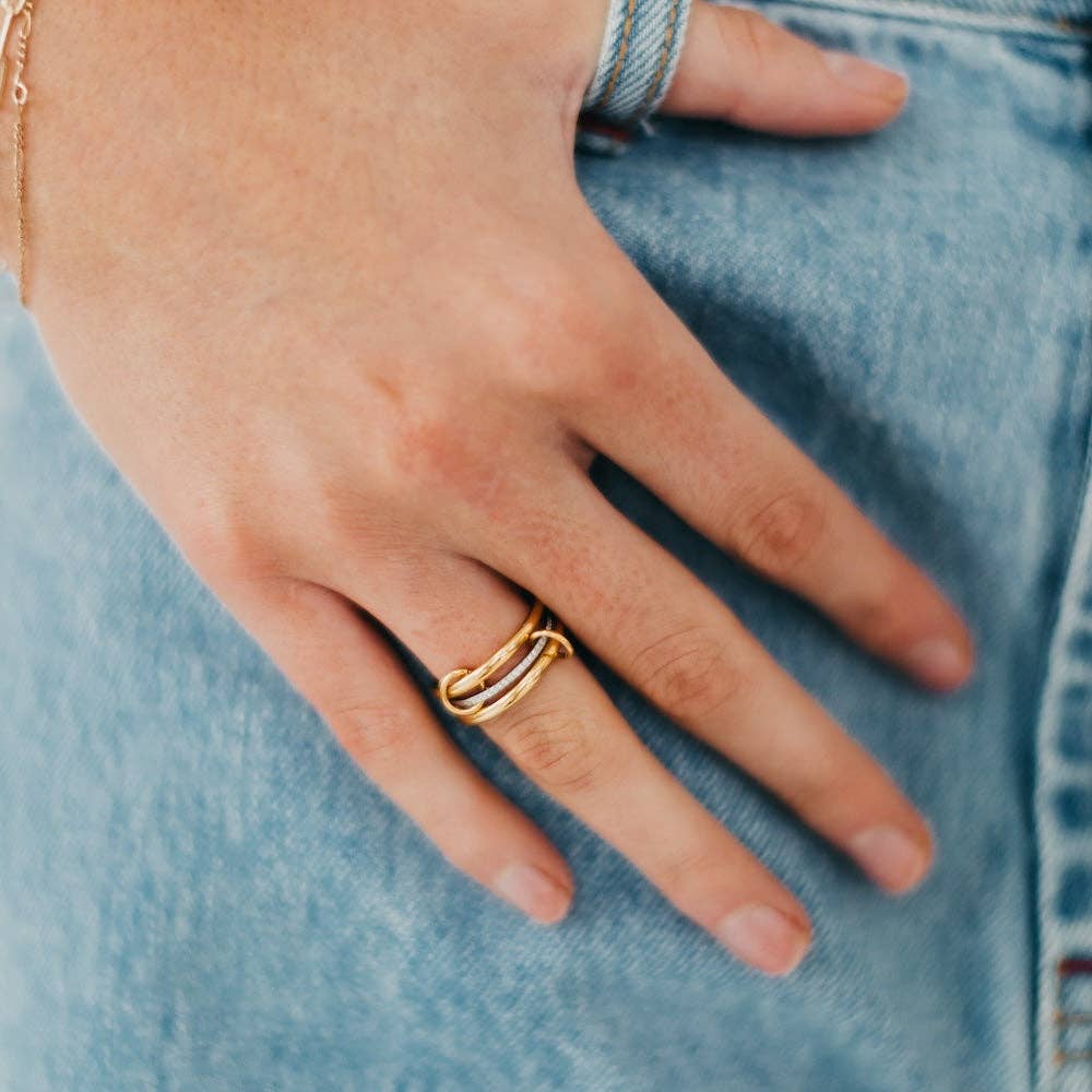 Pretty Simple - Wholesale Band/Stacked Ring - Layered In Diamonds Ring - WATERPROOF3
