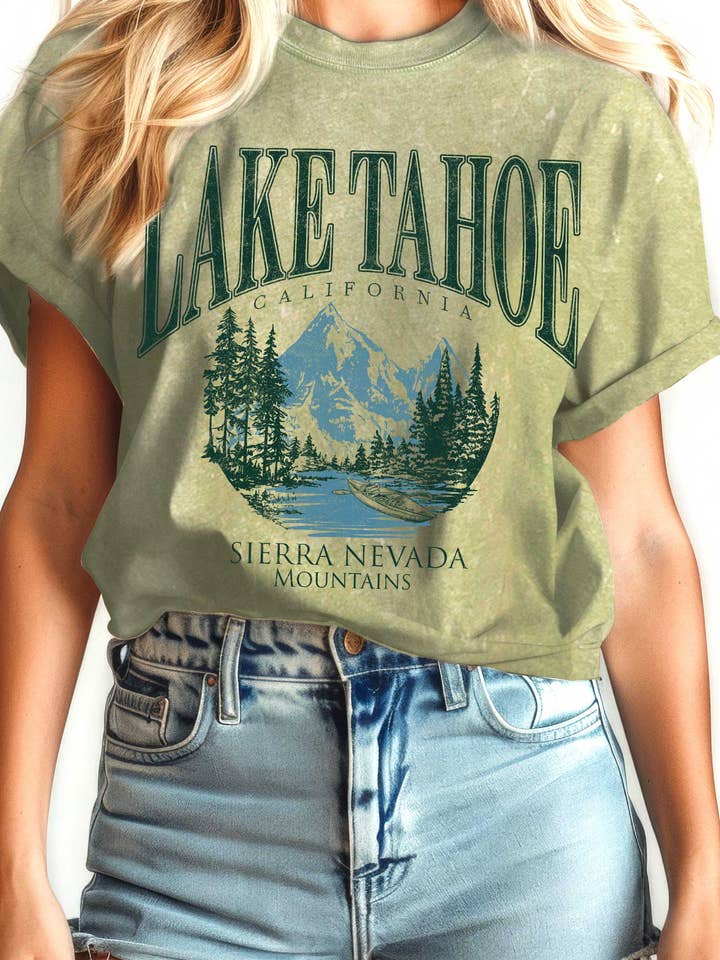 LAKE TAHOE CALIFORNIA MINERAL GRAPHIC TSHIRTS for wholesale by Rustee Clothing