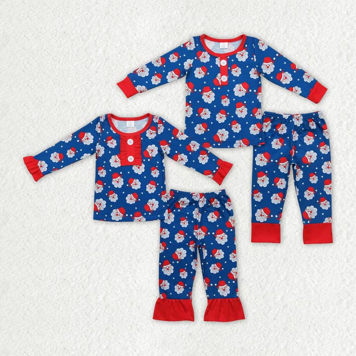 Baby Girls Christmas Santa Sibling Boys Bamboo Pajamas Clothes Sets for wholesale by Aier Wholesale