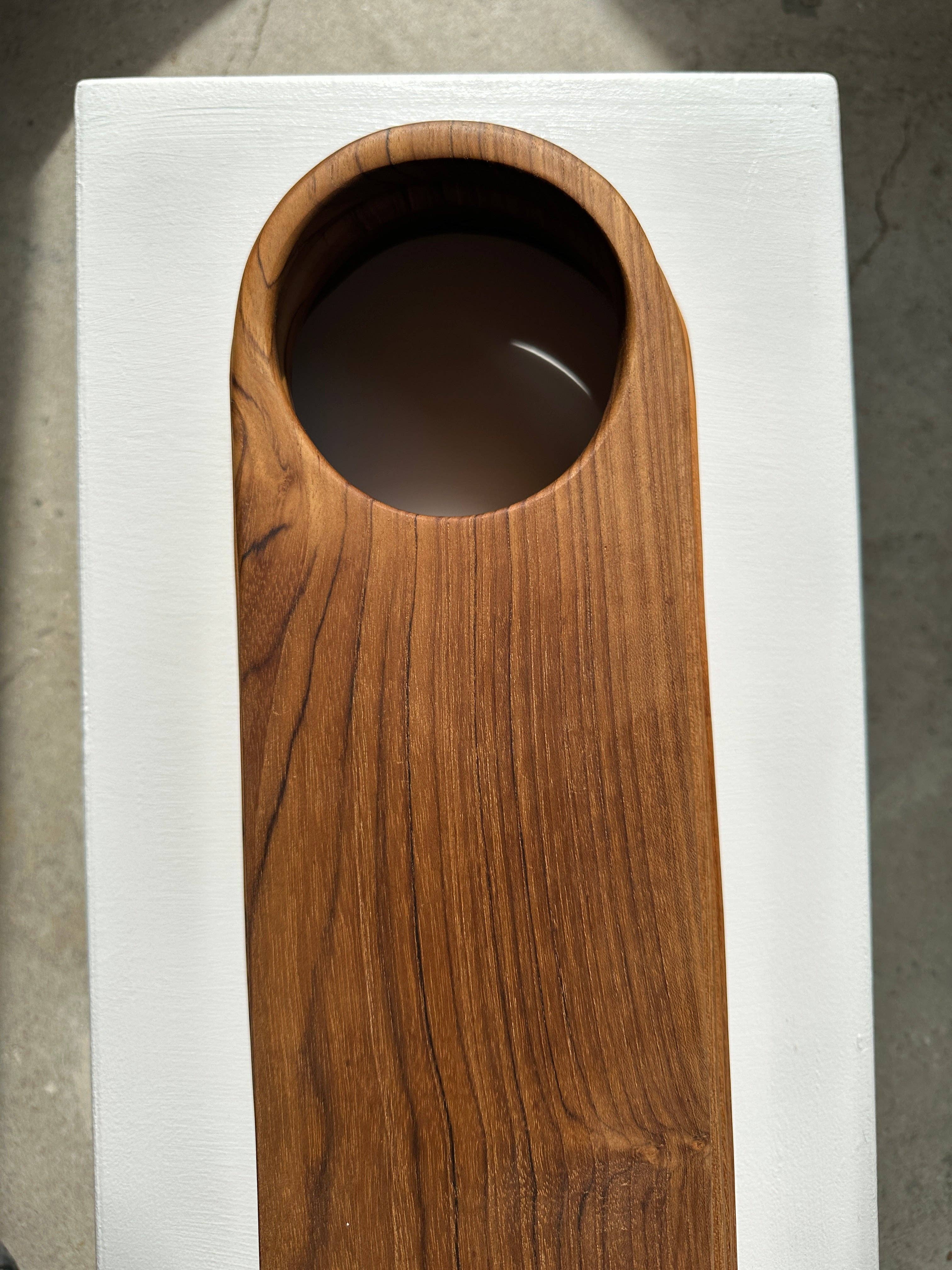 Office Objets - Wholesale Cutting Board - Monoxyle teak cutting or presentation board with handle (T3)17