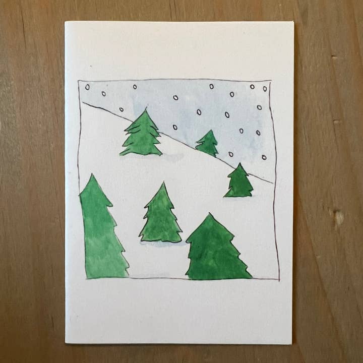 Zucchini Fish - Wholesale Christmas Card - Snow Day Tree Farm Enclosure Card2