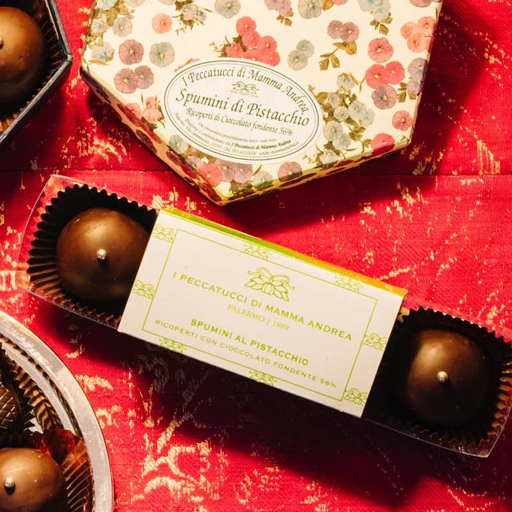 Pistacchio Spumini - Rectangular transparent box for wholesale by I Peccatucci di Mamma Andrea