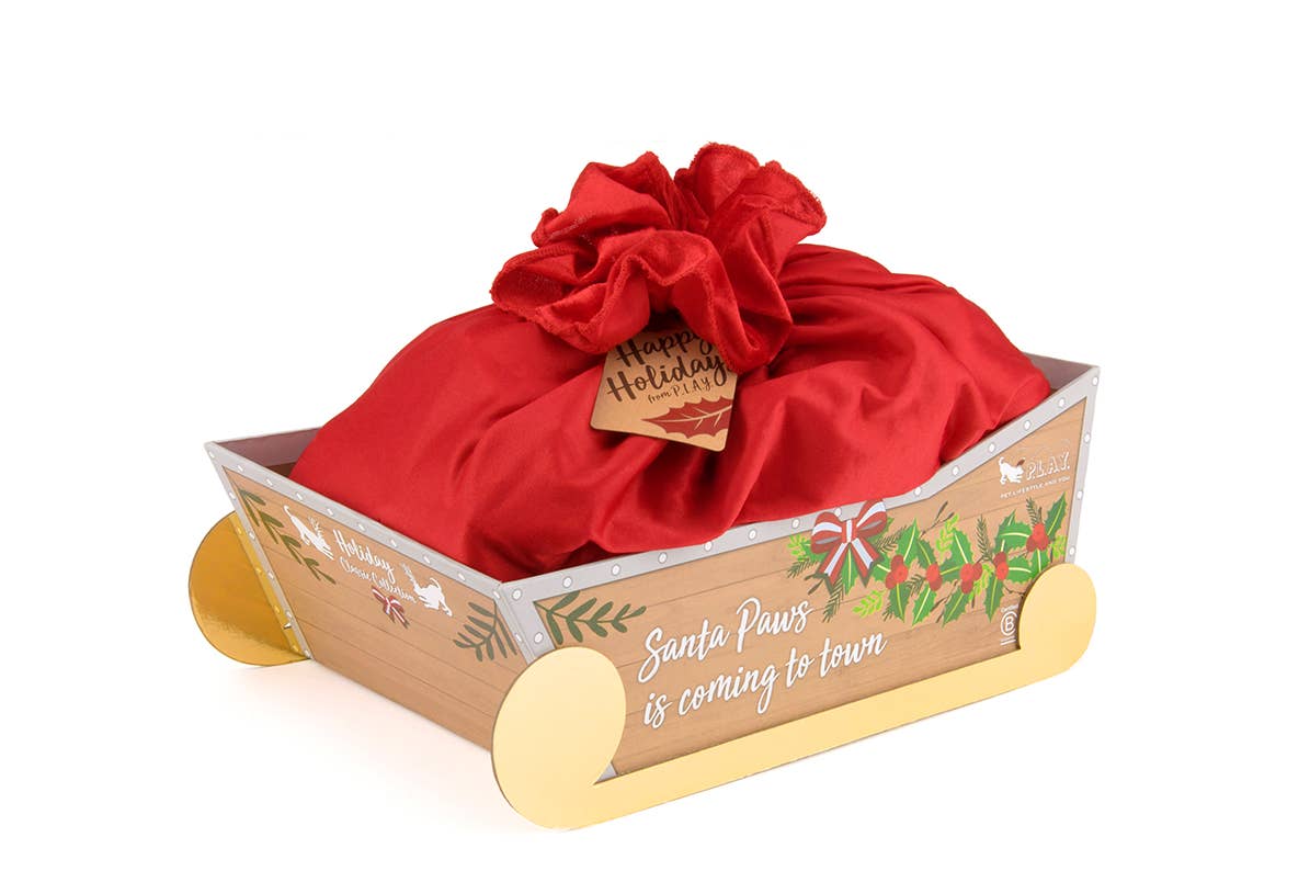 P.L.A.Y. Pet Lifestyle and You – wholesale Pet plush toy – Dog – Holiday Classic 15-pc Set in Santa's Sleigh2