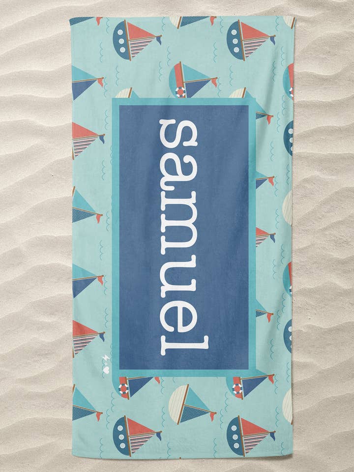 Serviette de plage personnalisée pour bateaux (Btowel 1008) pour la vente par Hustle+Heart