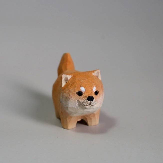 Gohobi Hand crafted wooden Shiba Inu dog ornaments unique gi for wholesale by Gohobi (We cover U.S. import duties)