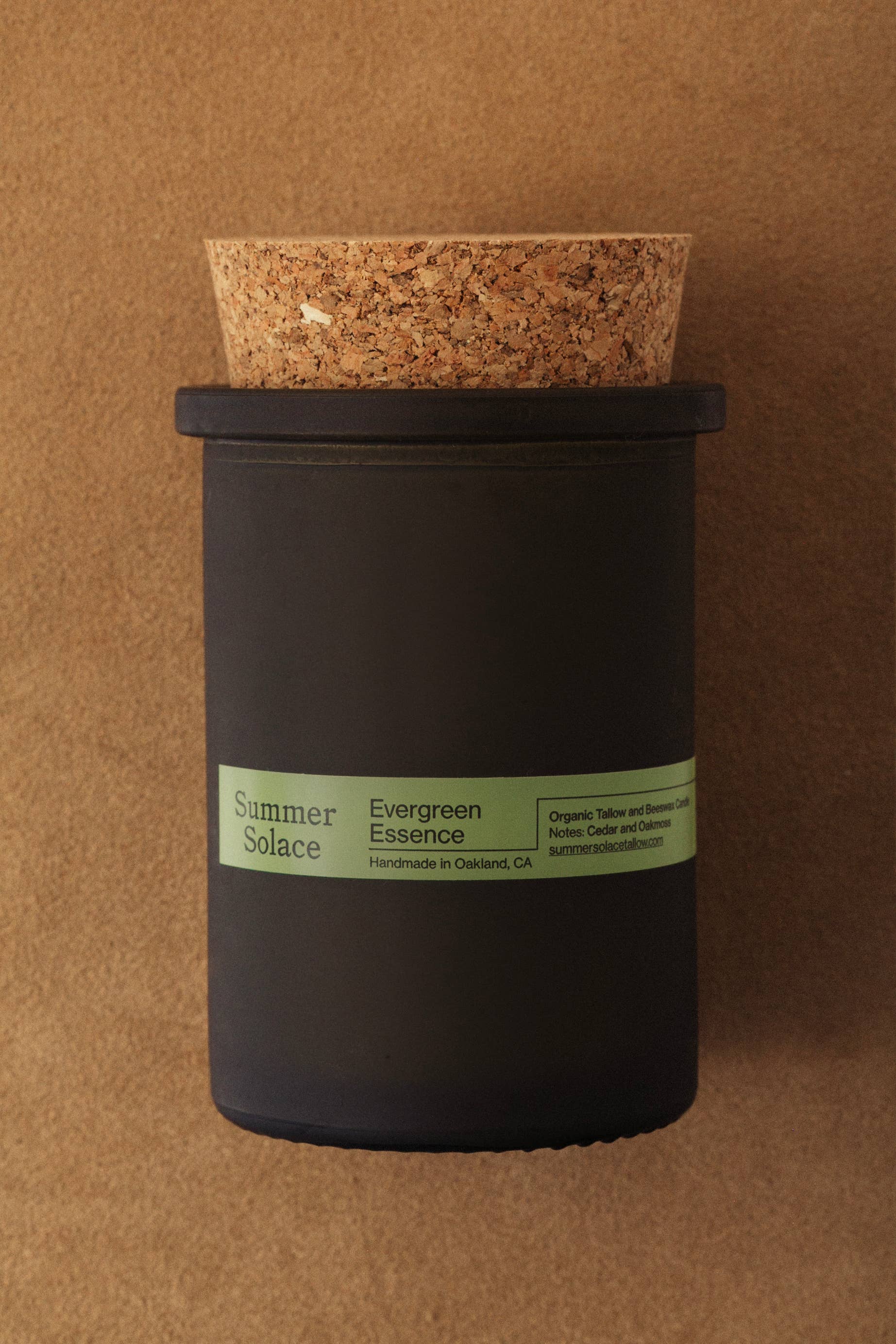 SUMMER SOLACE- Regenerative Tallow Beauty – Engroshandel Glaslys – Evergreen Essence – Ceder- og egetræsmose-lys, 170 g6
