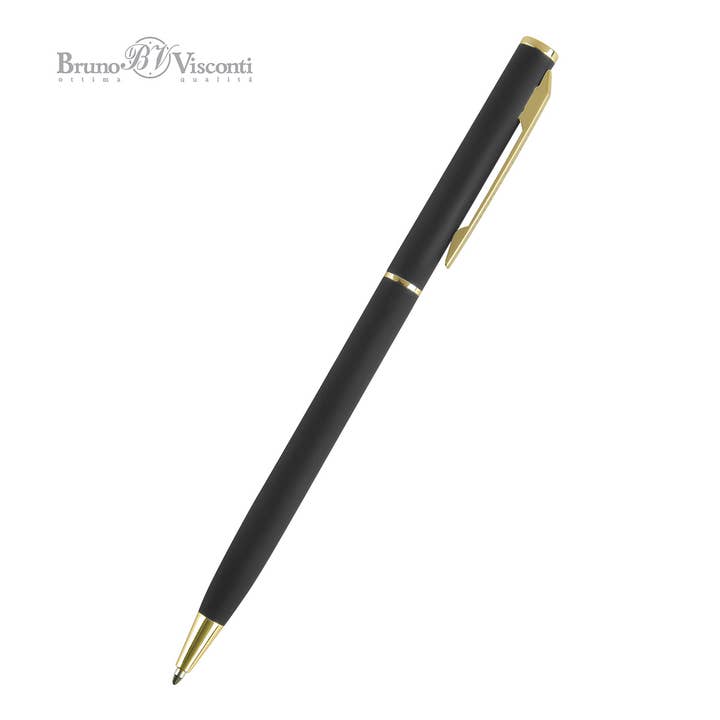 BV by Bruno Visconti - Wholesale Pen - Palermo Black and Gold - Tube of 121