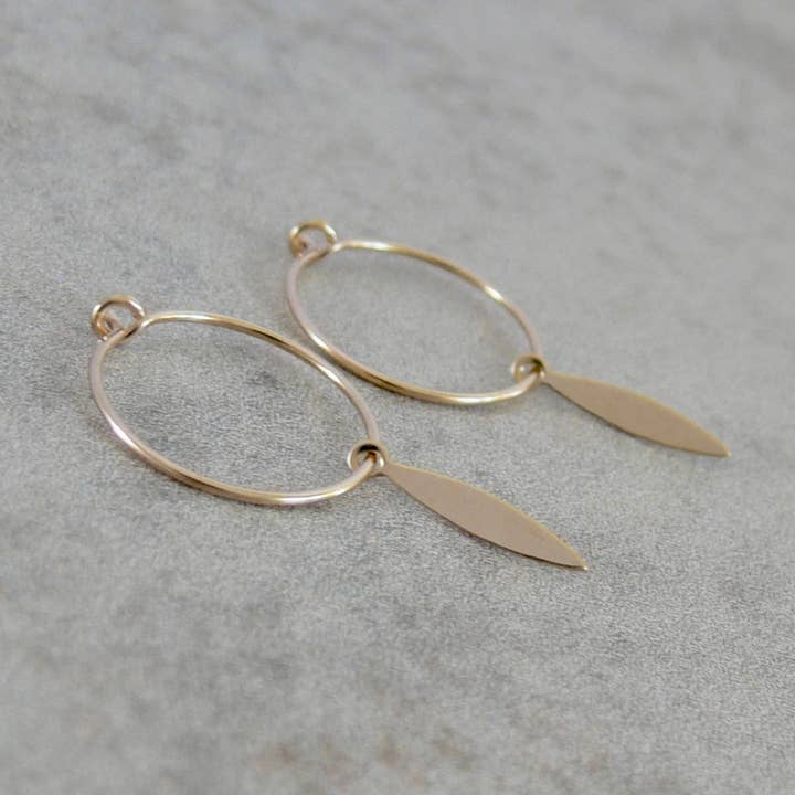 Minimal Feather Earrings for wholesale by Rope and Leather