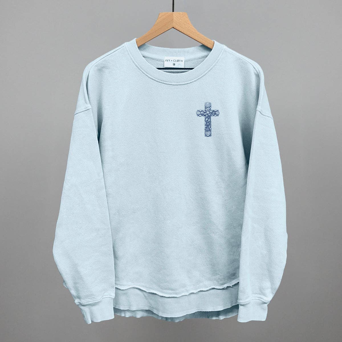 Ivy + Cloth - Wholesale Screen Printed T-Shirt - Women's - Seashell Cross (Left Chest)4