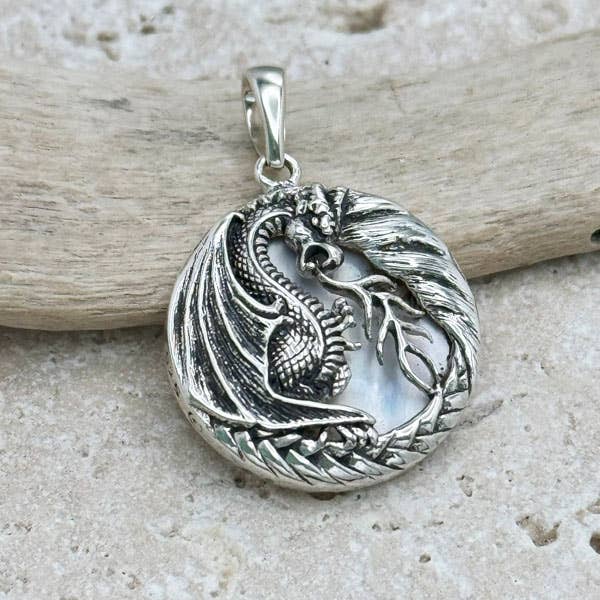 Goddess Design Studio - Vente Colliers à pendentif - Pendentif Dragon de Feu en Argent Sterling 20mm1