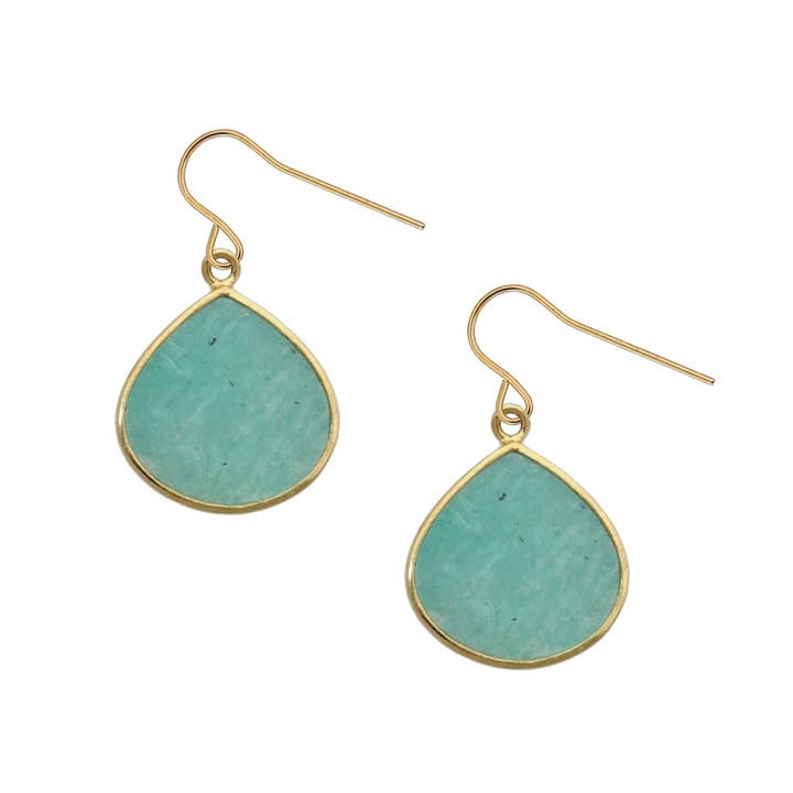 Amazonite Drop Earrings for wholesale by Mint + Sky