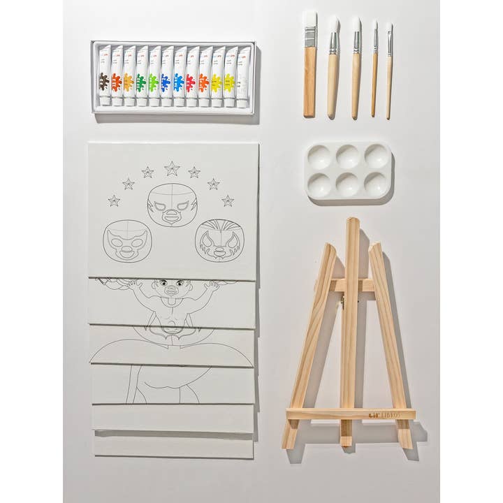 Lil' Libros ~ Bilingual Children's Books & Games - Wholesale Art Set - Kids & Baby - Lil' Lucha Libre Art Kit (Bilingual: English and Spanish)2