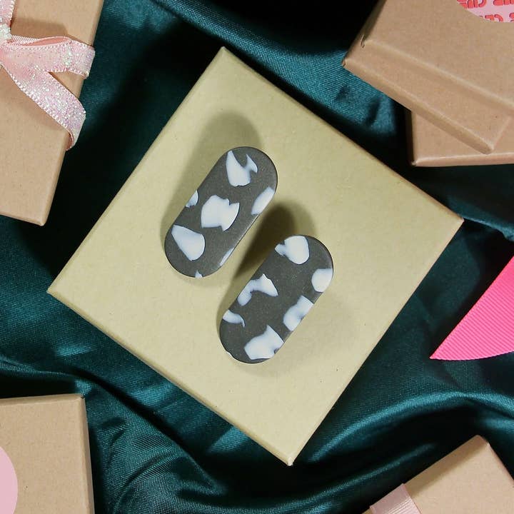 Earrings - Les Lila bronze terrazzo cream for wholesale by Club Paillettes