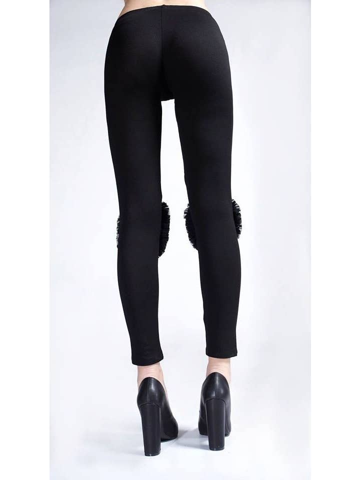 Black Adult Leggings with Ruffles, Avant Garde Clothing for wholesale on Faire