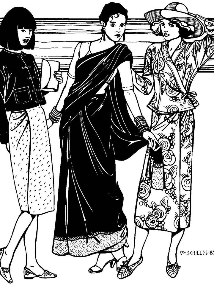 Folkwear - Vente Kimono – femme - 134 hauts et écharpes d'Asie du Sud - Patron de couture1